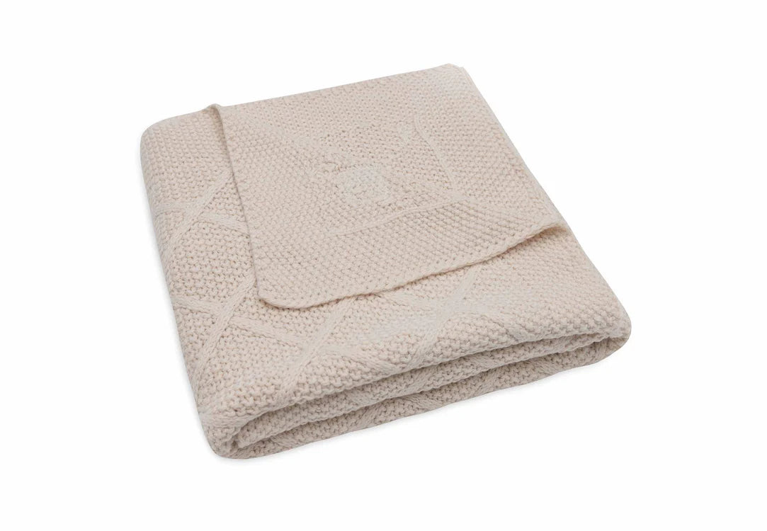 Dekentje 75x100 cm ▪ Check Knit ▪ Oatmeal & biscuit