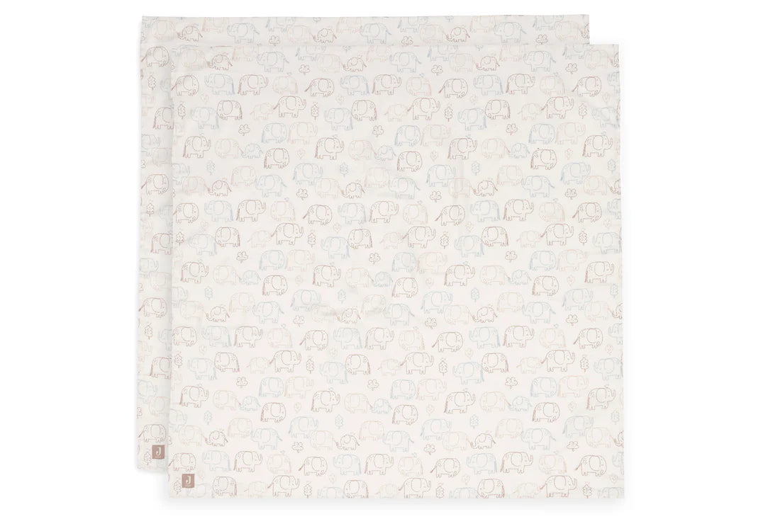 Elephant Tales ▪ Hydrofiele Doek Large 115x115cm 2 stuks