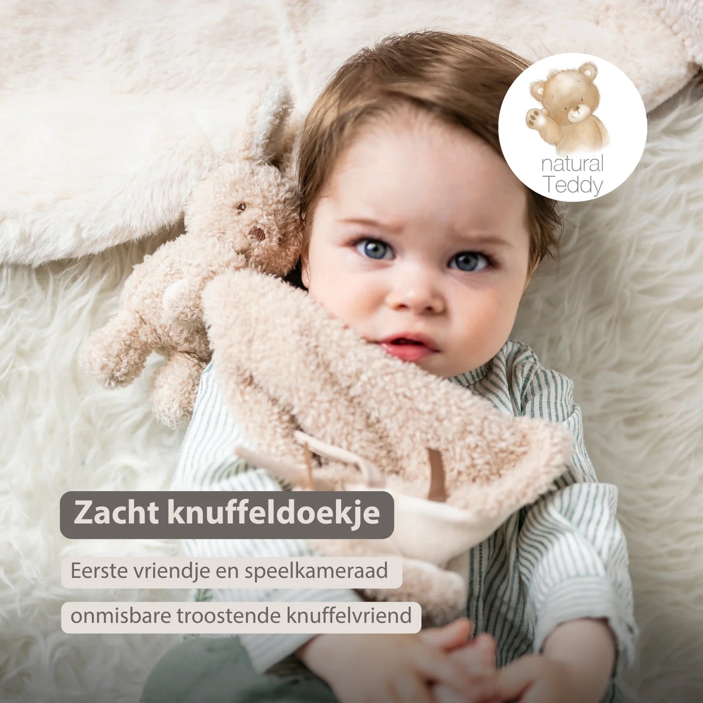 Nattou ▪ Teddy knuffeldoekje 27 x 27 cm ▪ Doudou Konijn