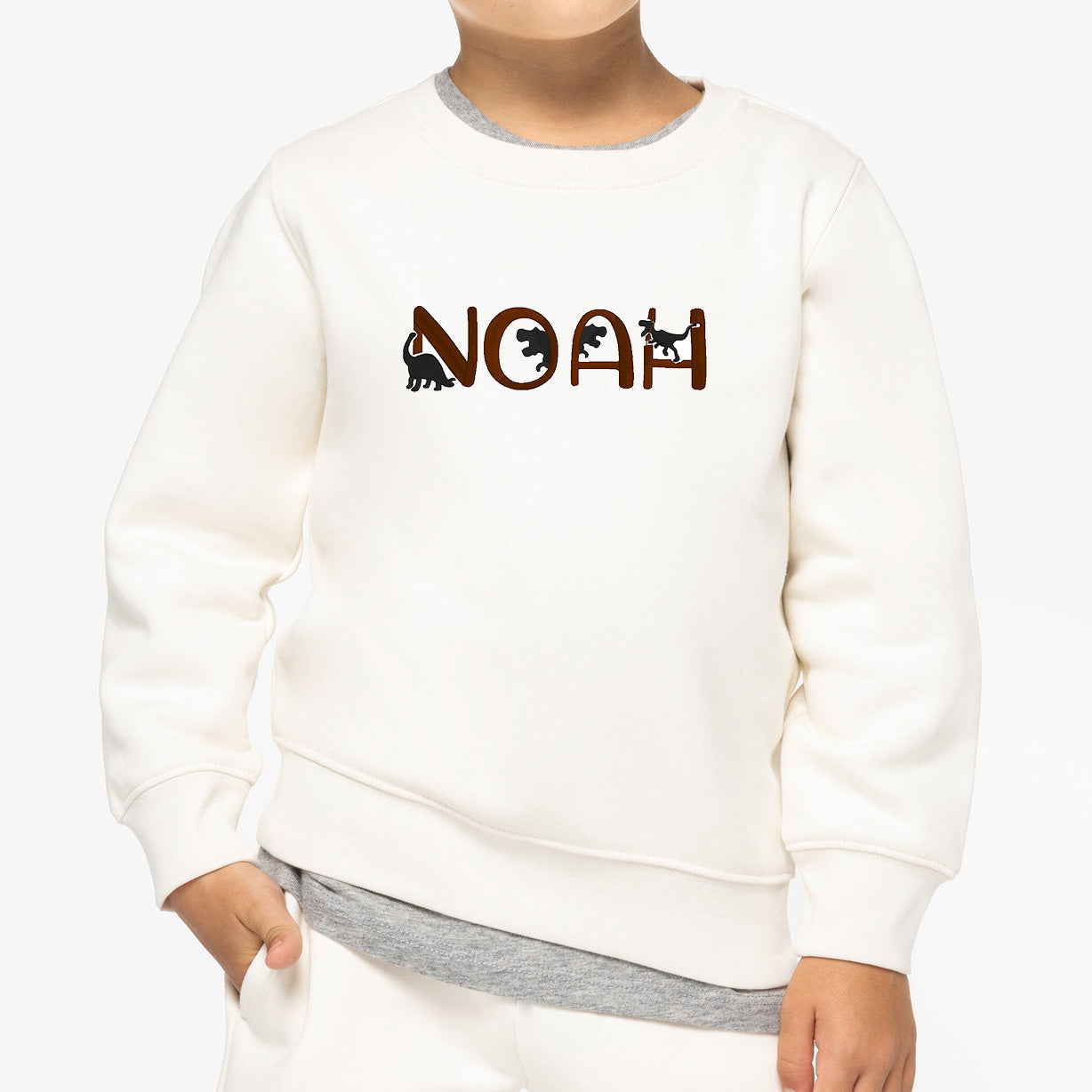 Naamsweater ▪ Dino ▪ 4 jaar tot 10 jaar
