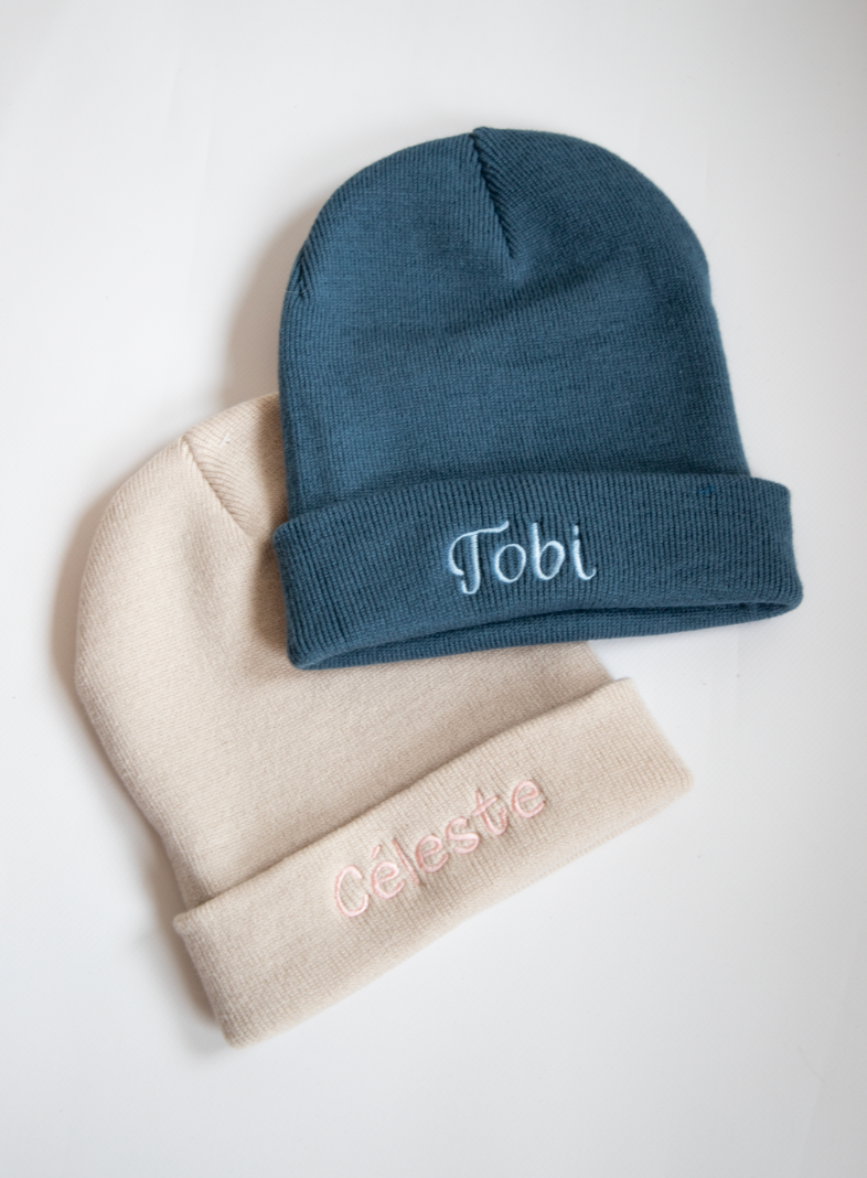 Muts beanie met borduring ▪ vanaf 2 jaar tot volwassene