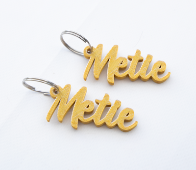 3D Print • Sleutelhanger 'Metie' goud