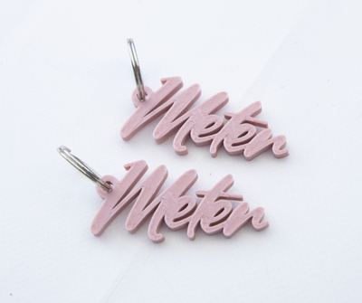 3D Print • Sleutelhanger 'Meter' rosé