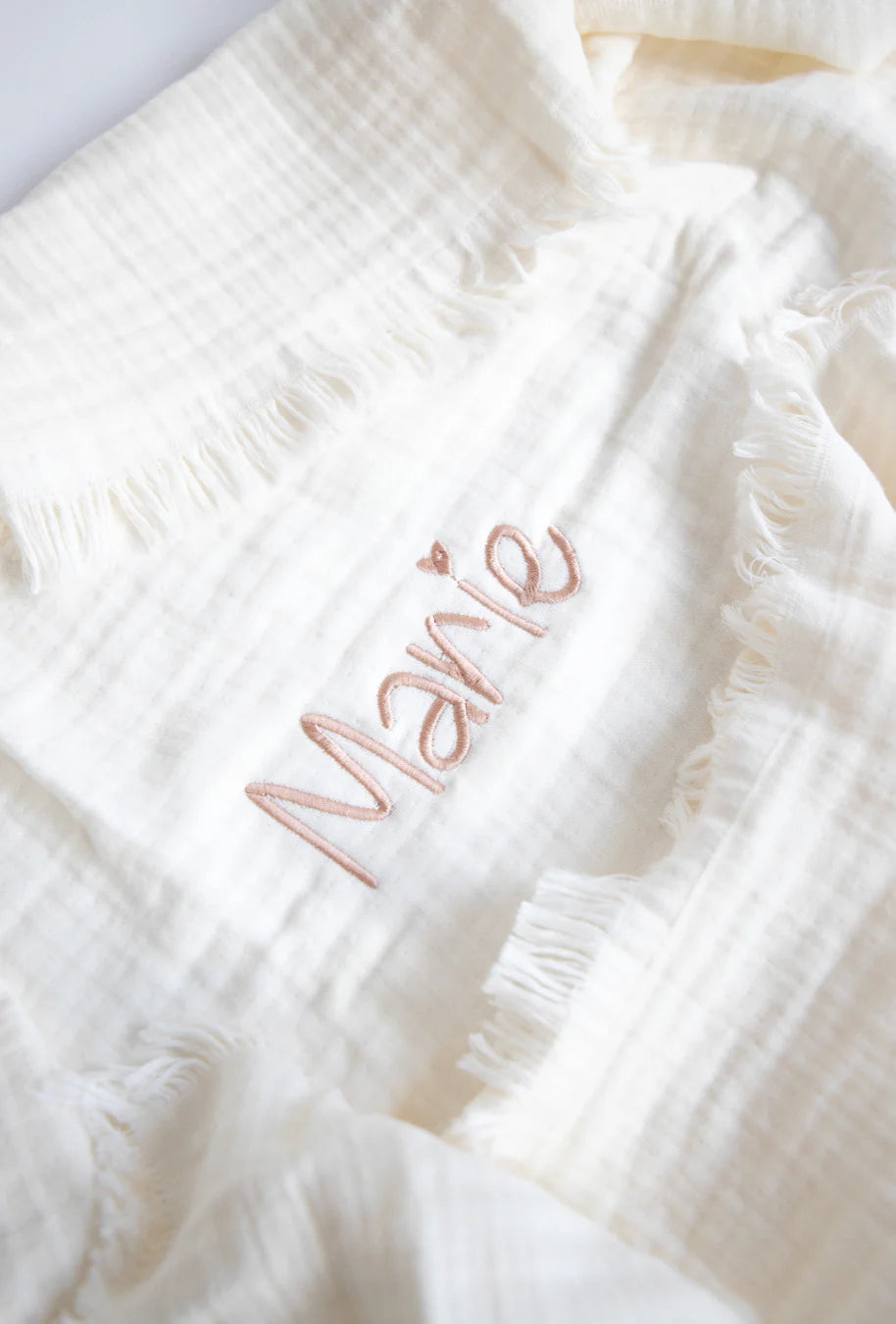 Dekentje 75x100 cm ▪ Muslin Fringe ▪ 3 kleuren