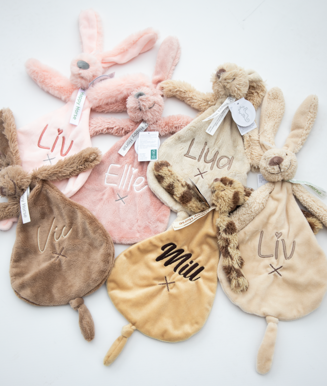 Konijn Richie Knuffeldoekje ▪ Old Pink