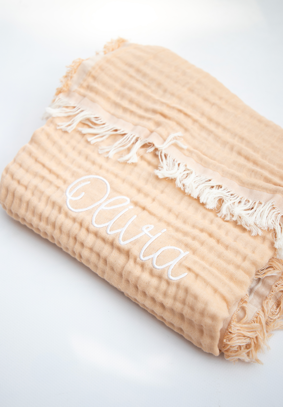 Dekentje 75x100 cm ▪ Muslin Fringe ▪ 3 kleuren