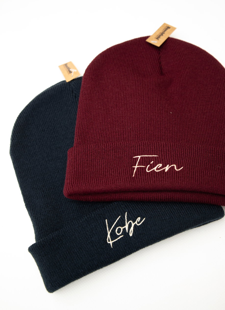Muts beanie met borduring ▪ vanaf 2 jaar tot volwassene