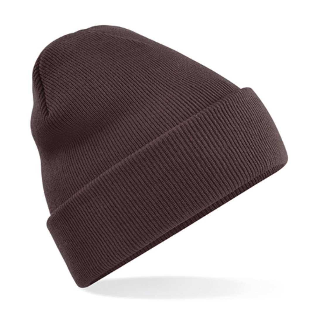 Muts beanie met borduring ▪ Chocolate