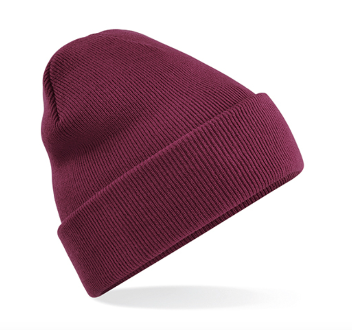 Muts beanie met borduring ▪ Burgundy
