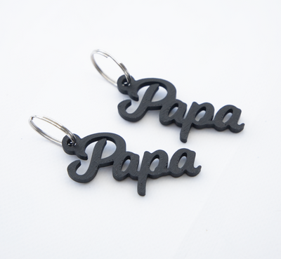 3D Print • Sleutelhanger 'Papa' zwart