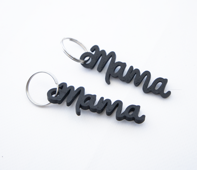 3D Print • Sleutelhanger 'Mama' zwart