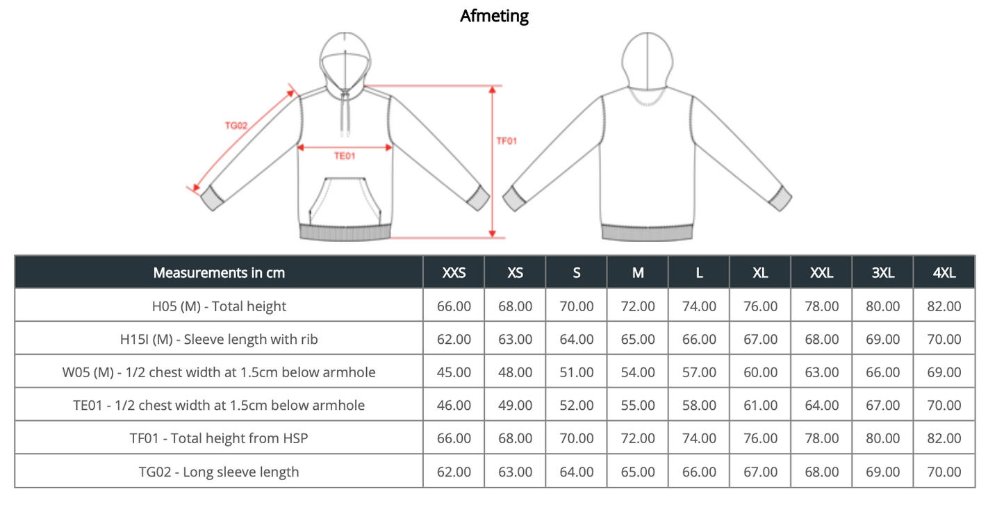 Uniseks hoodie eigen ontwerp - met borduring