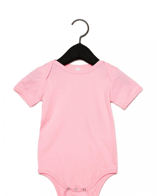 Body roze - 6-12 maand - bedrukking naar keuze