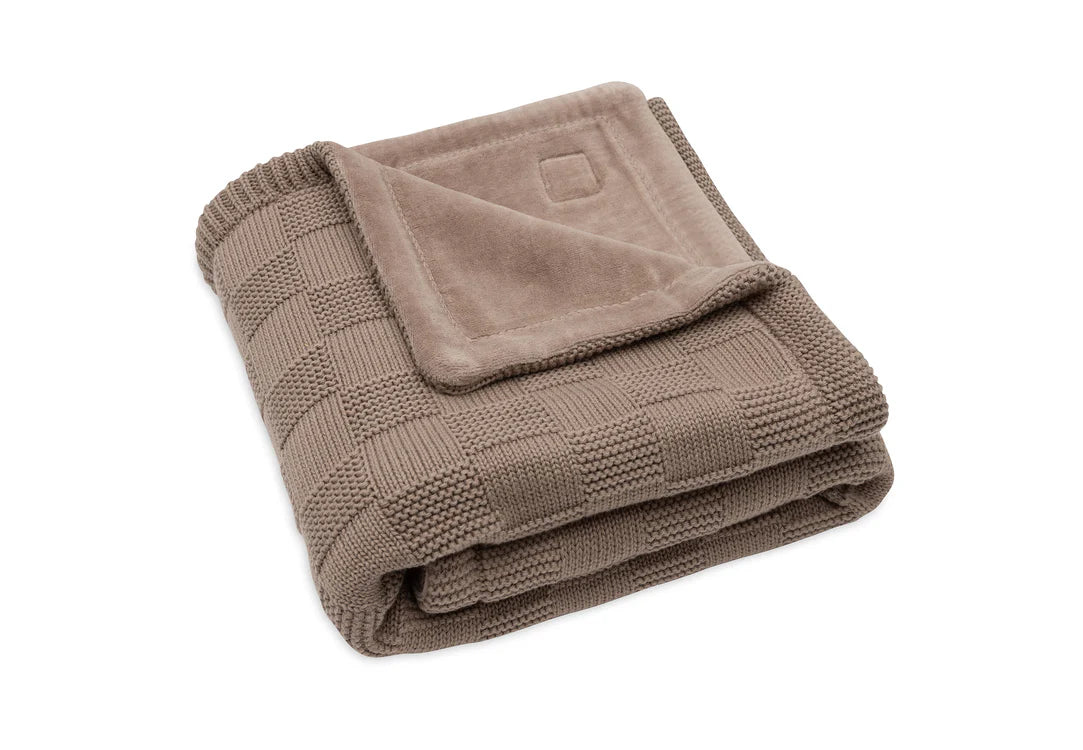 Dekentje 75x100 cm ▪ Box Knit ▪ Milky Coffee / Velvet