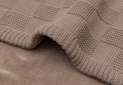 Dekentje 75x100 cm ▪ Box Knit ▪ Milky Coffee / Velvet