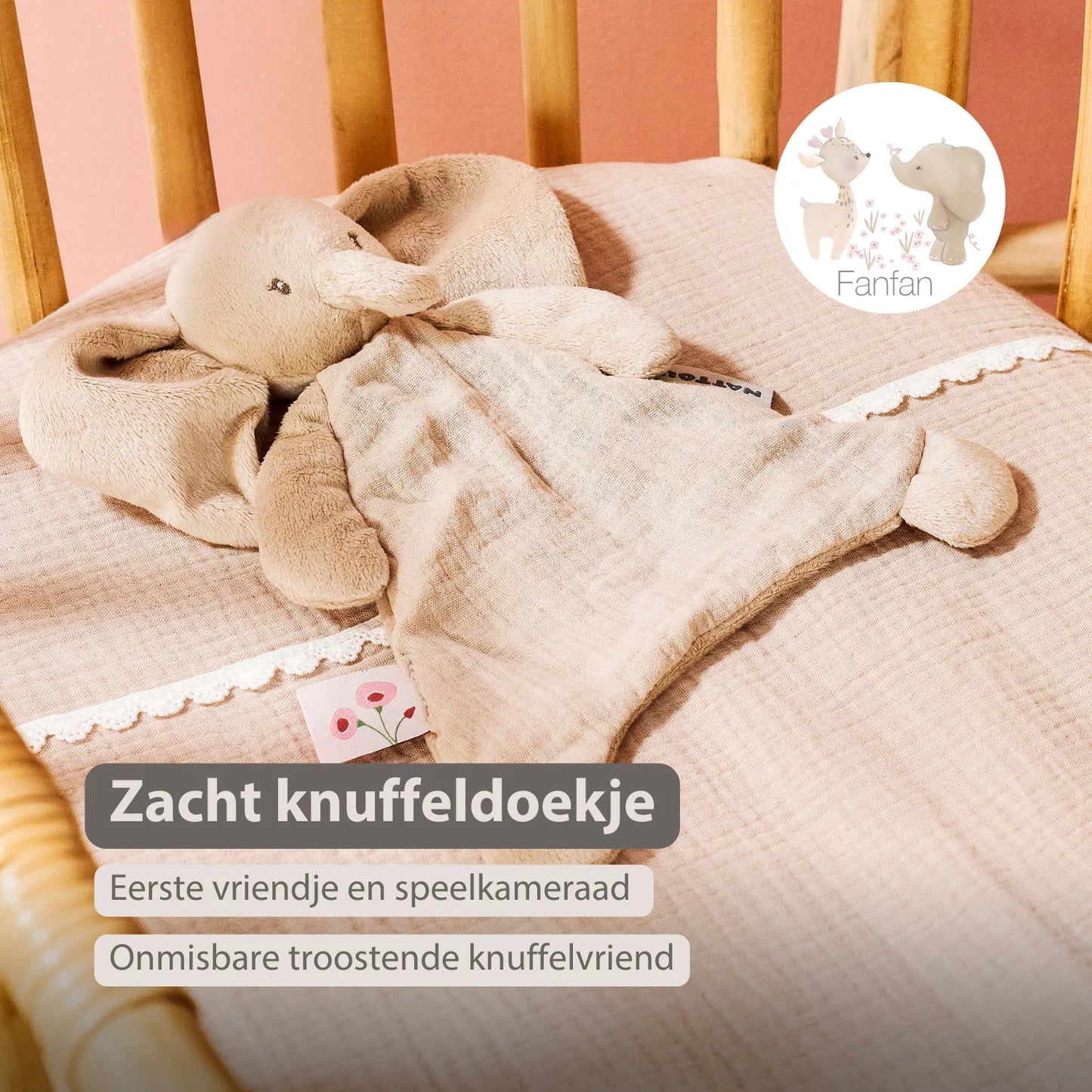 Nattou ▪ FanFan knuffeldoekje Olifant ▪ Zand