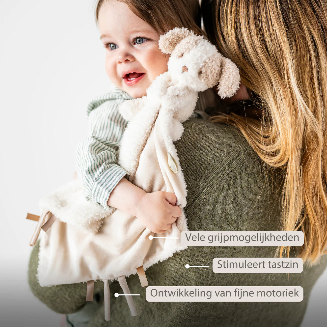 Nattou ▪ Teddy knuffeldoekje 27 x 27 cm ▪ Doudou Hond