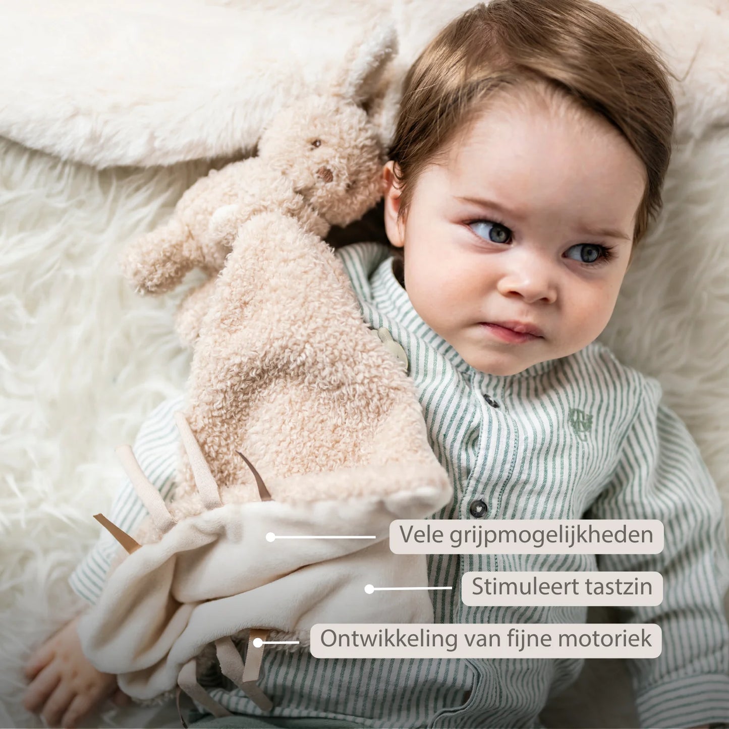 Nattou ▪ Teddy knuffeldoekje 27 x 27 cm ▪ Doudou Konijn