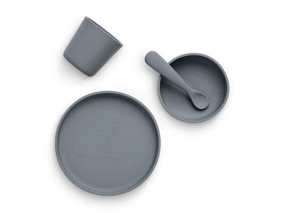 Kinderserviesset Siliconen - Storm Grey
