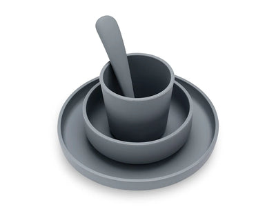 Kinderserviesset Siliconen - Storm Grey