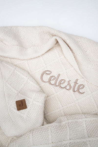 Dekentje 75x100 cm ▪ Check Knit ▪ Oatmeal & biscuit