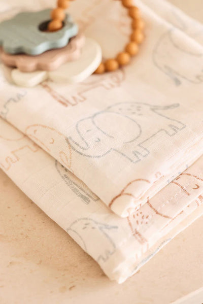 Elephant Tales ▪ Hydrofiele Doek Small 70x70cm 3 stuks