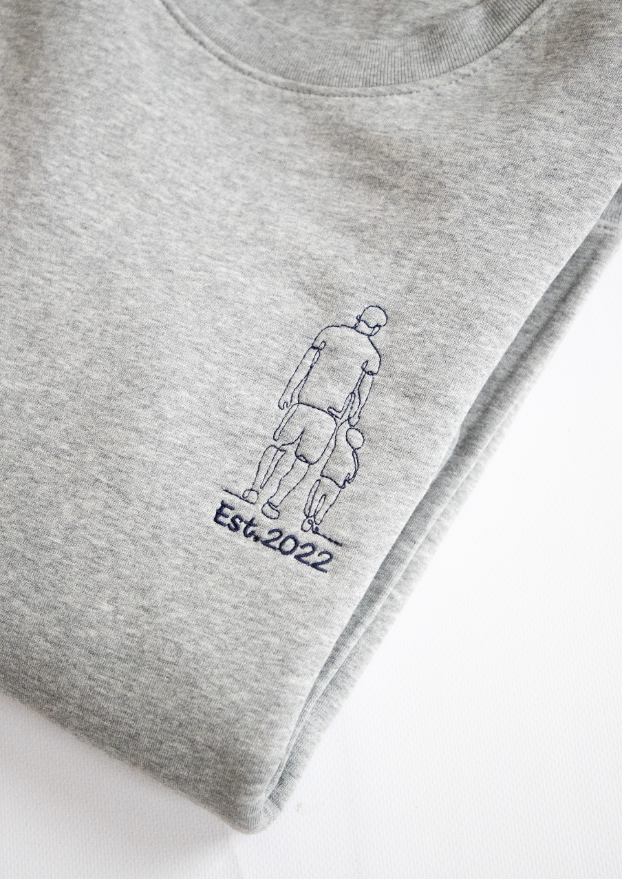 Uniseks sweater 350gr - eigen ontwerp - geborduurd