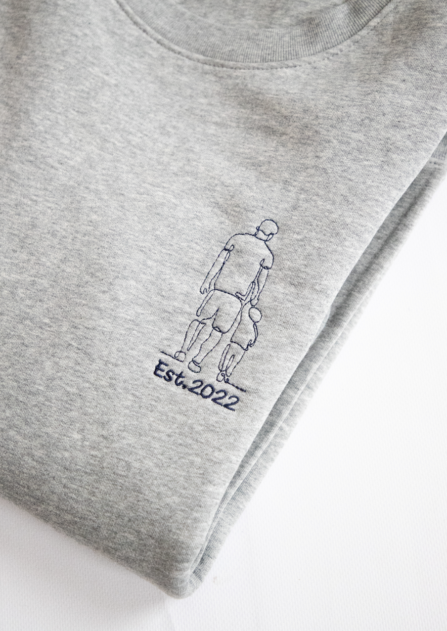 Uniseks sweater eigen ontwerp - met borduring
