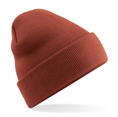 Muts beanie met borduring ▪ Roest