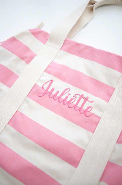 Sport- & logeertas 50cm ▪ Roze gestreept