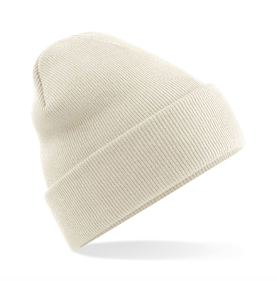 Muts beanie met borduring ▪ Almond