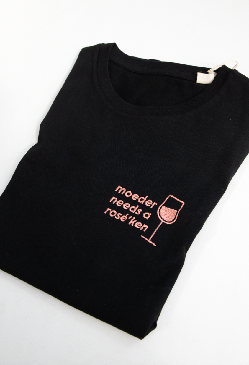 Moeder needs a rosé'ken ▪ Zwart ▪ maat XS (valt als een S)