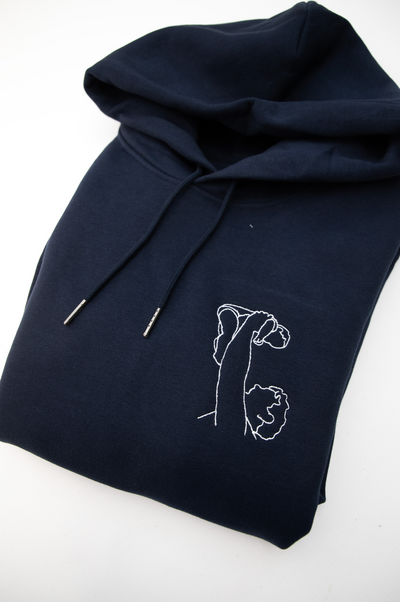 Sweater/hoodie met lijntekening ▪ geborduurd
