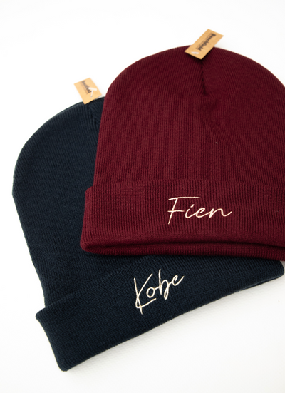 Muts beanie met borduring ▪ vanaf 2 jaar tot volwassene
