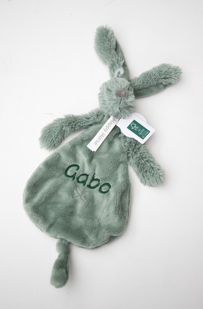 Konijn Richie Knuffeldoekje ▪ Groen