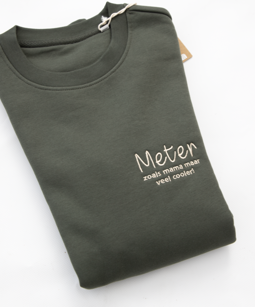 SALE // Meter sweater - kaki - maat S (valt als een M)