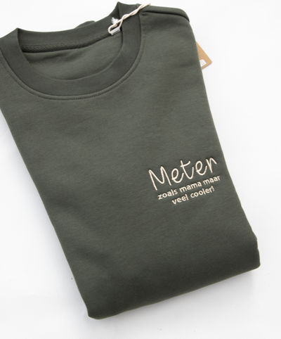 SALE // Meter sweater - kaki - maat S (valt als een M)