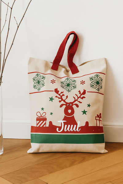 Shopper met kerstmotieven