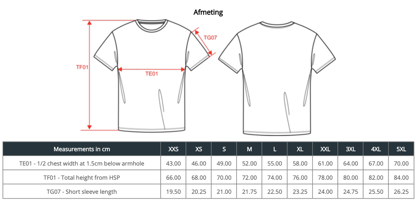 Unisex t-shirt 170gr - eigen ontwerp (bedrukt)